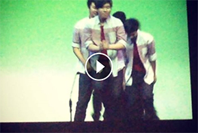 Group of boys dancing on stage