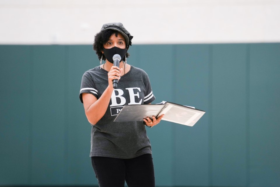 Poet Venus Jones at MS Assembly