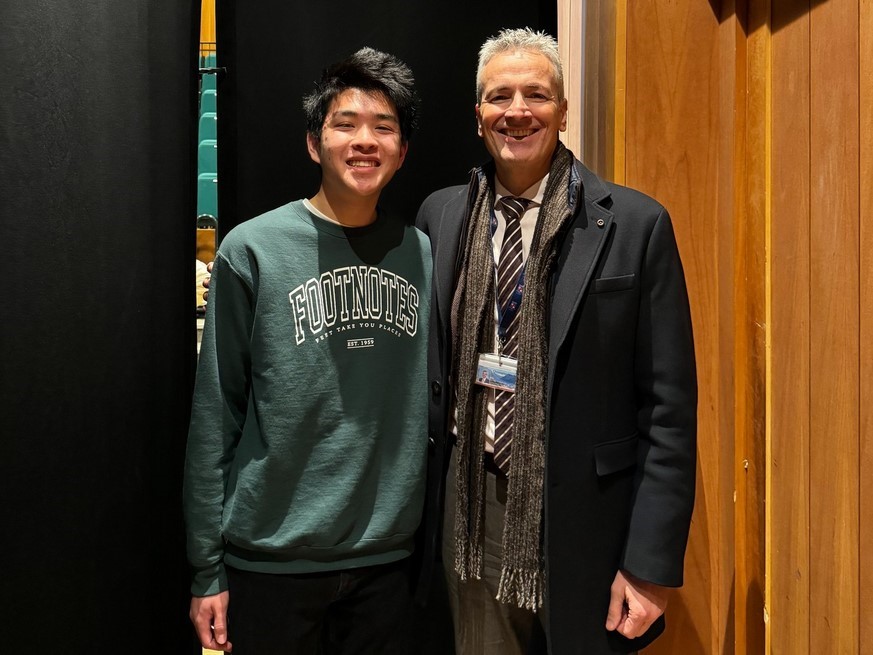Andrew Vodinh-Ho '22 and Nikoloff meet in Switzerland